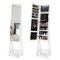 Costway LED Jewelry Cabinet Armoire with Bevel Edge Mirror Organizer Mirrored Standing